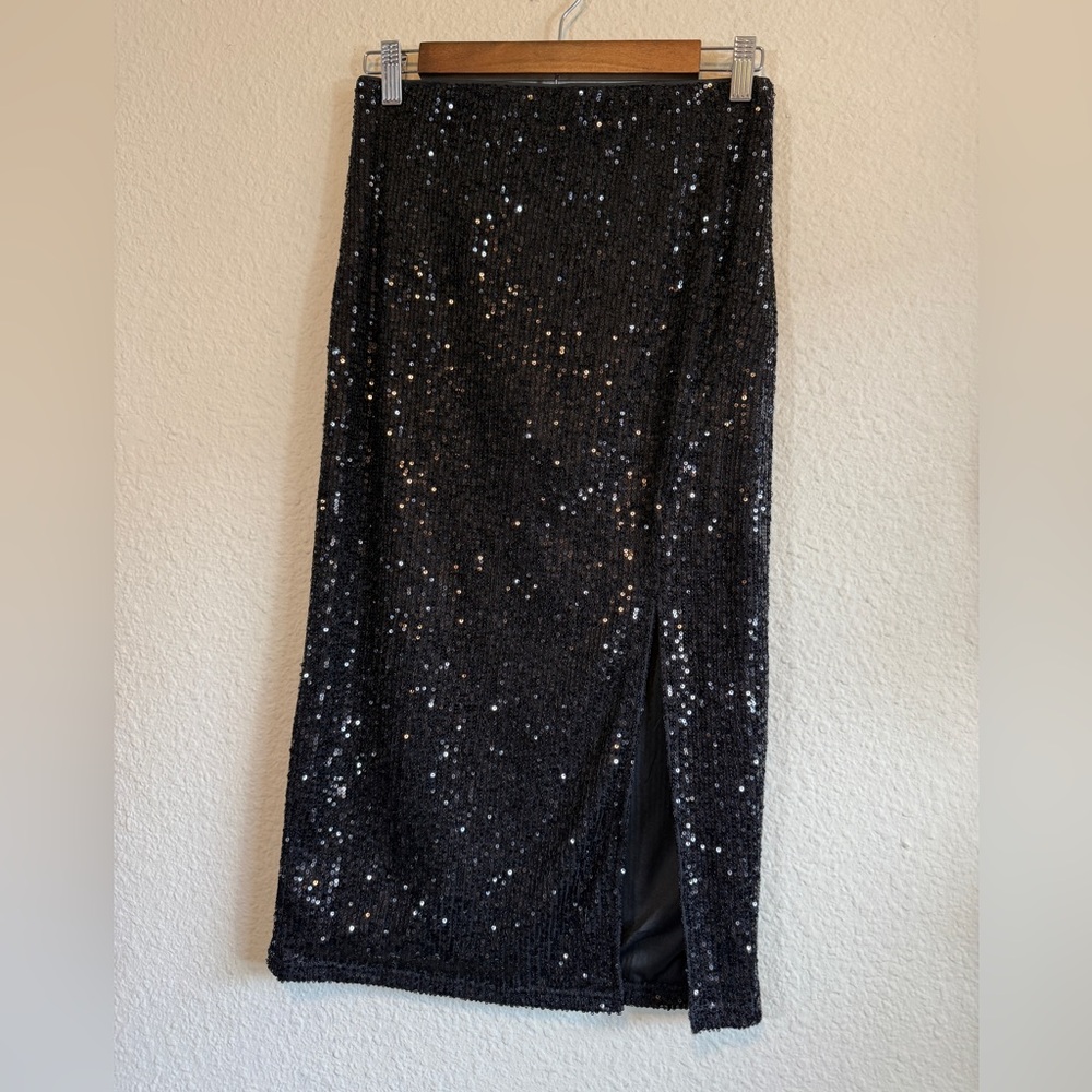 Sans Souci Black Sequin Pencil Skirt-Size M- NWOT - Picture 6 of 6
